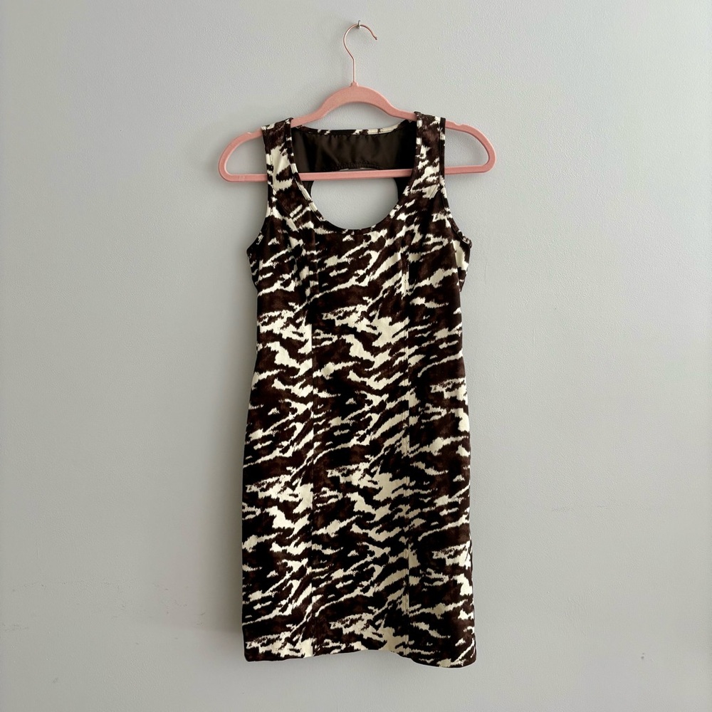 Michael Kors Brown and Cream Patterned Dress